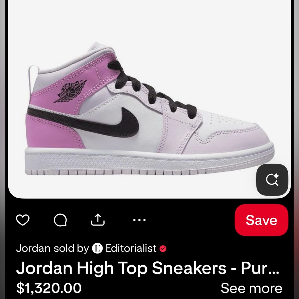 Jordan Kids Sneakers in White and Purple